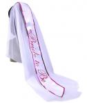 Bride to Be Veil with White and Pink Sash for LGBT Bachelorette Parties